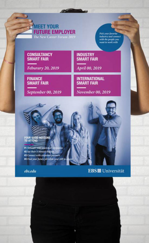 Plakatgestaltung für die Karrieremessen der EBS Universität
